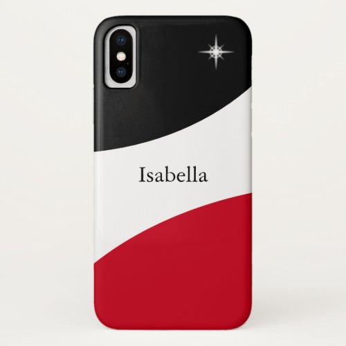 Modern Elegant Abstract Black Red  White Colors iPhone XS Case