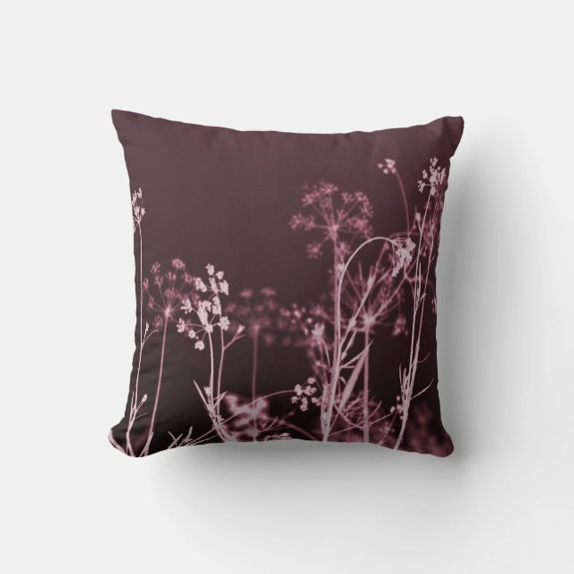 Modern Elegant Abstract Burgundy Red Floral  Throw Pillow (Front)