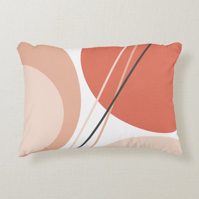 Modern Elegant Abstract Earthy Pastel Terracotta Accent Pillow (Front)