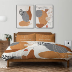 Modern Elegant Abstract Geometric Mid Century Chic Duvet Cover at Zazzle