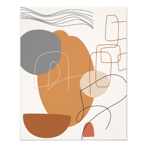 Modern elegant abstract geometric mid century photo print