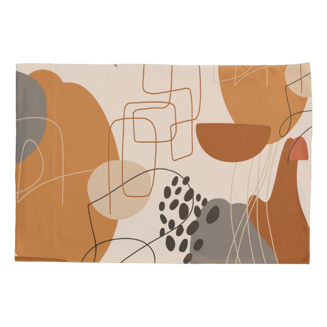 Modern elegant abstract geometric mr mrs  pillow case (Back-Left)