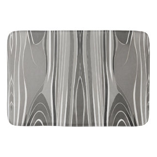 Modern Elegant Abstract Gray Geometric Pattern Bath Mat