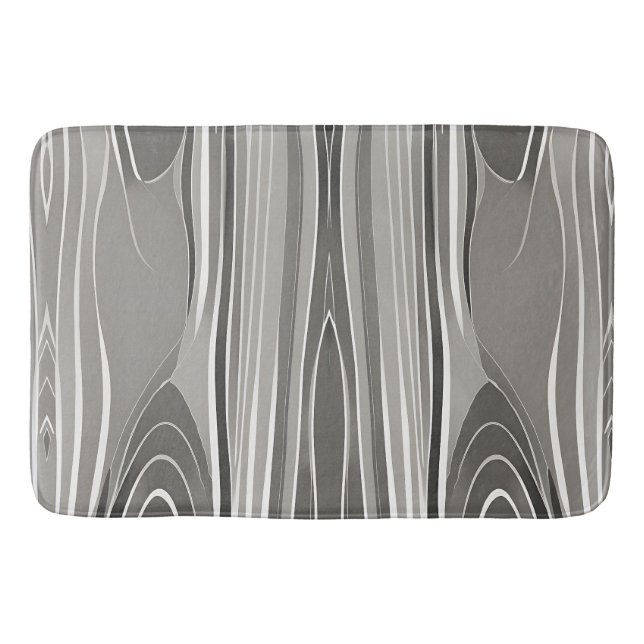 Modern Elegant Abstract Gray Geometric Pattern  Bath Mat (Front)