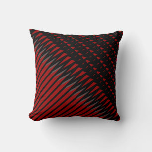 Modern Elegant Abstract Red Black Grey Throw Pillow