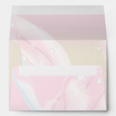 Modern Elegant Abstract Soft Peach Pink Wedding  Envelope (Back (Bottom))