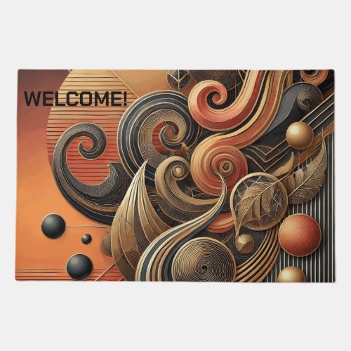 Modern Elegant Abstract Sunset Fusion  Doormat