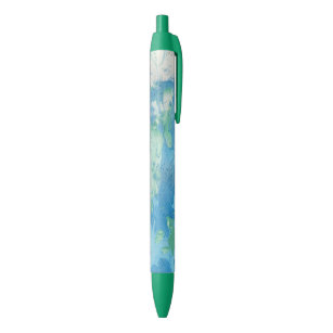 Modern Elegant Abstract Template Blue Green White Blue Ink Pen