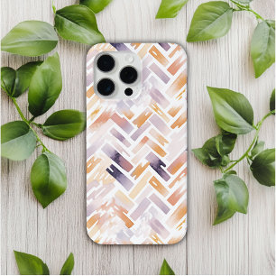 Modern Elegant Abstract Watercolor Gold Geometric iPhone 15 Pro Max Case