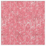 Modern Elegant Abstract Wildflowers on Coral Pink Fabric