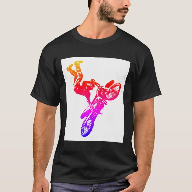 Modern Elegant Acrobatics Biker Pop Art Template T-Shirt (Front)