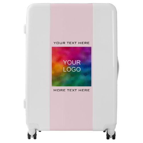 Modern Elegant Add Business Logo Blush Pink Large Luggage