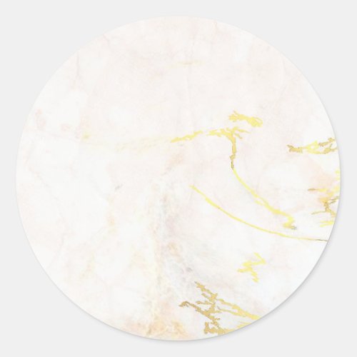 Modern Elegant Add Your Text Gold Marble Blank Classic Round Sticker