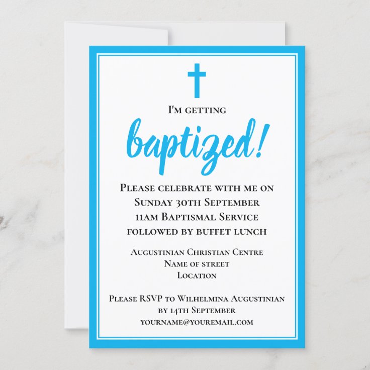 Modern Elegant Adult Baptism Invitation | Zazzle