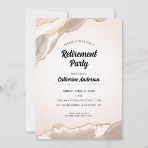 Modern Elegant Agate Retirement Party Invitation