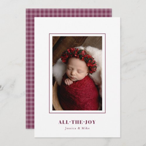 Modern Elegant All my Joy Photo Holiday Card