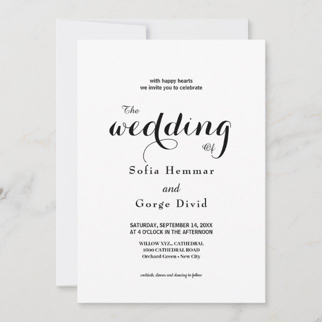 Modern Elegant And Scriptive wedding Invitation (Front)
