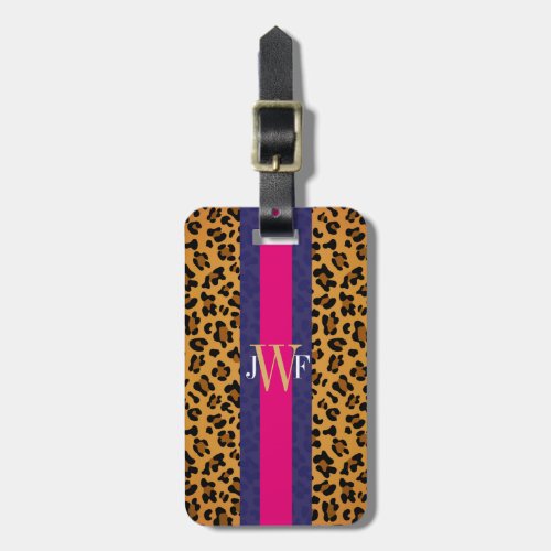 Modern Elegant Animal Print Leopard Personalized Luggage Tag