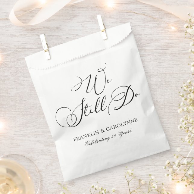 Modern Elegant Anniversary Vow Renewal Favor Bag (Clipped)