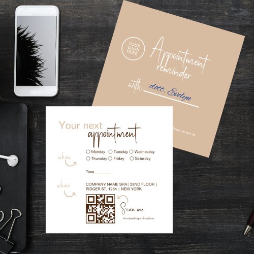 Modern Elegant appointment card with QRcode