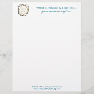 Modern Elegant Aqua Custom Business Logo    Letterhead