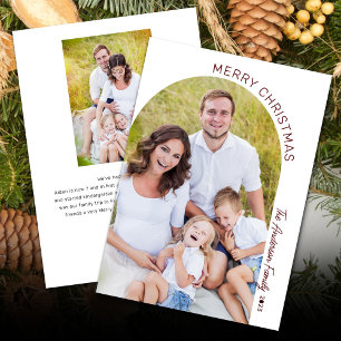 Modern Elegant Arch 2 Photo Christmas Holiday Card