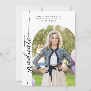 Modern Elegant Arch 2 Photo Graduate Graduation Announcement