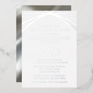 Modern Elegant Arch Heart 60th Wedding Anniversary Foil Invitation