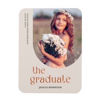 Modern Elegant Arch Minimal Graduate Announcement Magnet by dulceevents at Zazzle