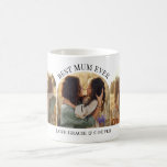 Modern elegant arch multi photo best mum coffee mug<br><div class="desc">Mum 3 photo modern typography gift. Ideal for contemporary elegant mothers day,  birthdays or Christmas home decor mug gifts. Modern black and white design,  colour can be customised to suit your decor and style.</div>
