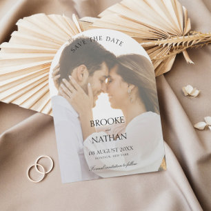 Modern Elegant Arch Photo Wedding Save The Date