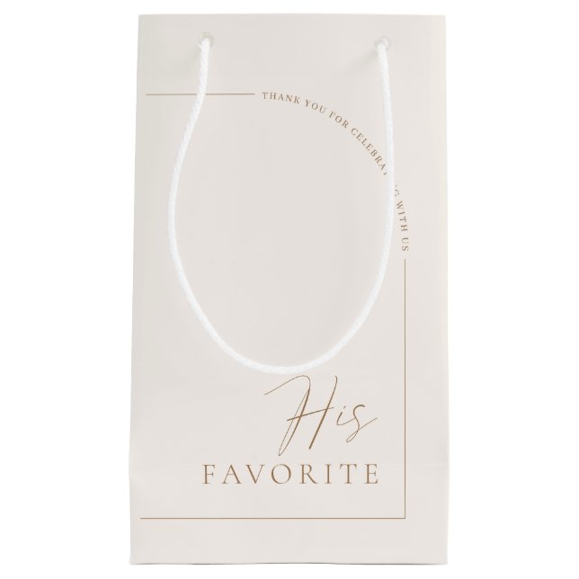 Modern Elegant Arch Wedding Guest Her Favorite  Small Gift Bag (Front)