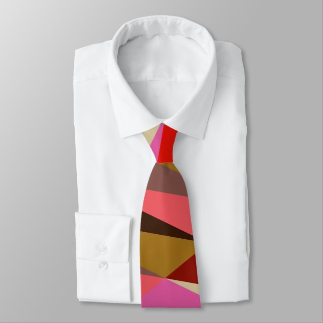 Modern Elegant Art Deco Geometric Wedding  Neck Tie (Tied)