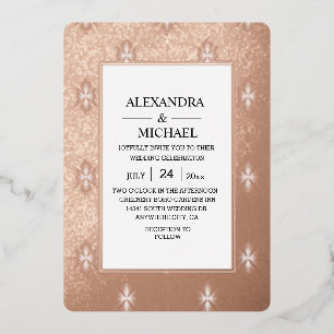 Modern Elegant Art Deco Wedding Foil Invitation