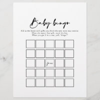 Modern Elegant Baby Bingo Shower Game