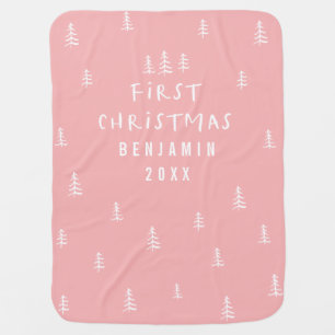 modern elegant baby first christmas baby blanket