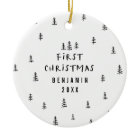 modern elegant baby first christmas baby