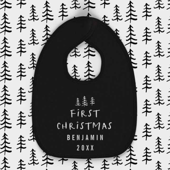 modern elegant baby first christmas bib (Creator Uploaded)