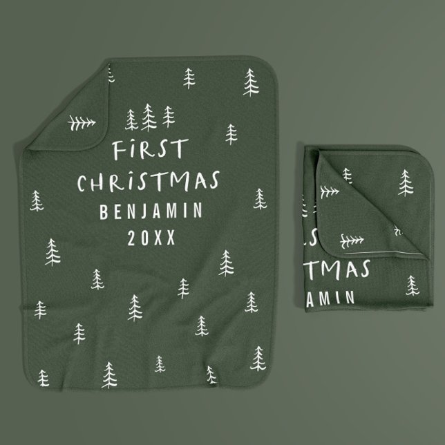 modern elegant baby first christmas blanket (Creator Uploaded)