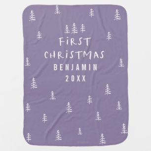 modern elegant baby first christmas blanket