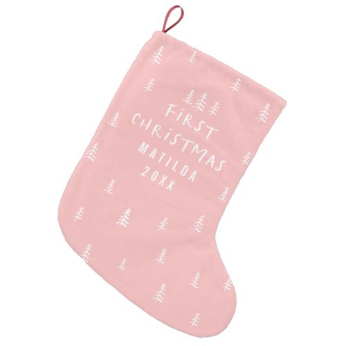 modern elegant baby first christmas small christmas stocking