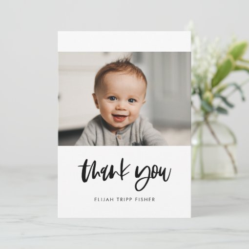 Modern elegant Baby shower thank you card Zazzle