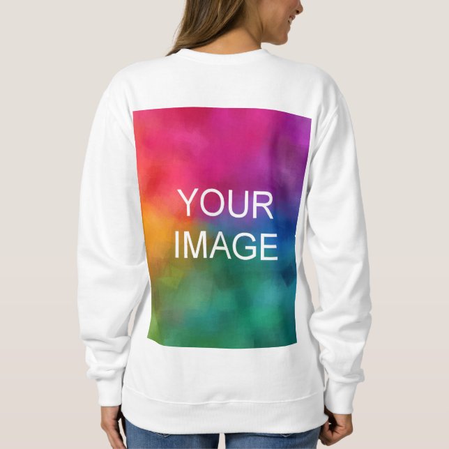 Modern Elegant Back Side Print Template Womens Sweatshirt (Back)