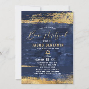 Modern Elegant Bar Mitzvah Invitation
