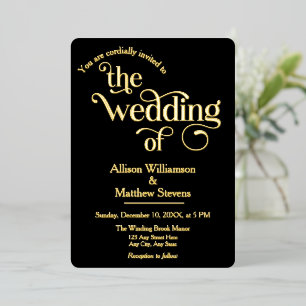 Modern Elegant "Be our Guest" Wedding Invitation Foil Invitation