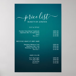 Modern Elegant Beauty salon price list Poster