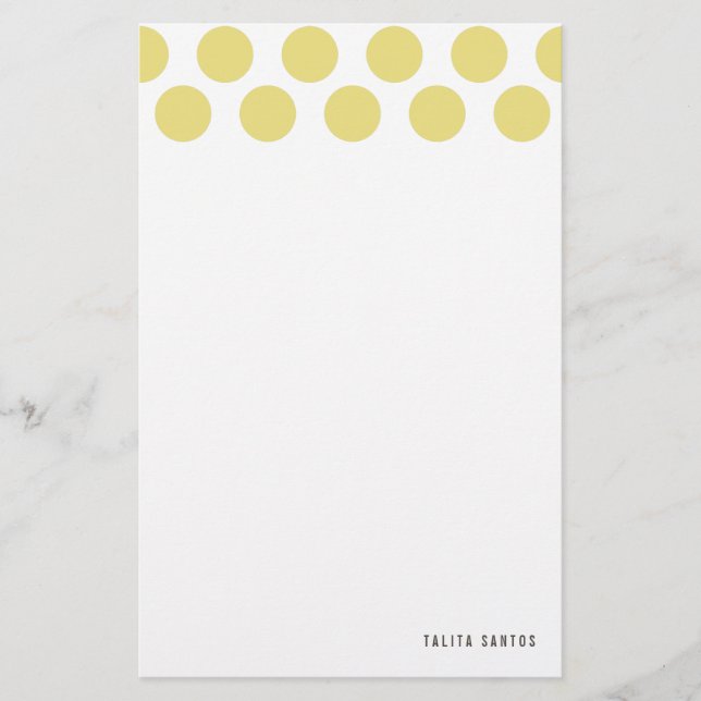 Modern Elegant Beige Sand Dots Personalized Stationery (Front)