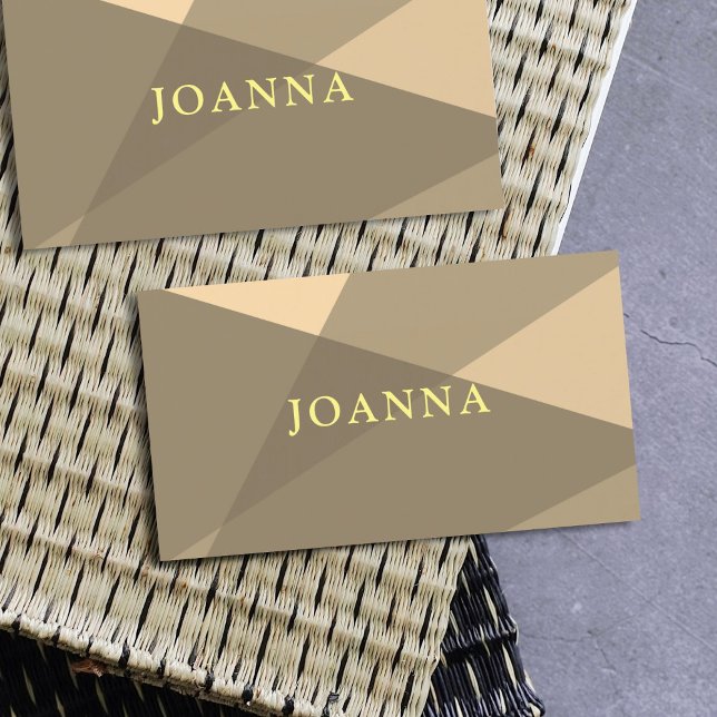 Modern Elegant Beige Yellow Geometric Consultant Business Card (Creator Uploaded)