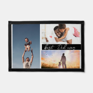 modern elegant best dad ever Script Photo Collage Pennant