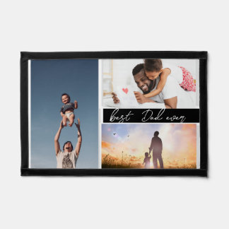 modern elegant best dad ever Script Photo Collage Pennant